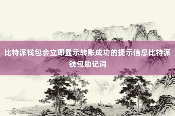 比特派钱包会立即显示转账成功的提示信息比特派钱包助记词