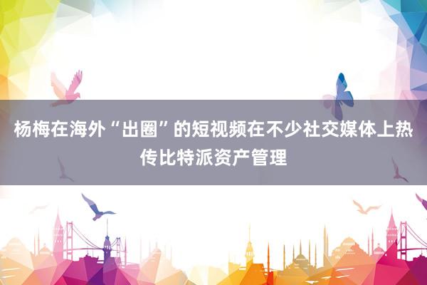 杨梅在海外“出圈”的短视频在不少社交媒体上热传比特派资产管理