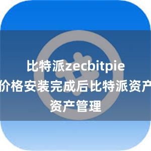 比特派zecbitpie钱包价格安装完成后比特派资产管理